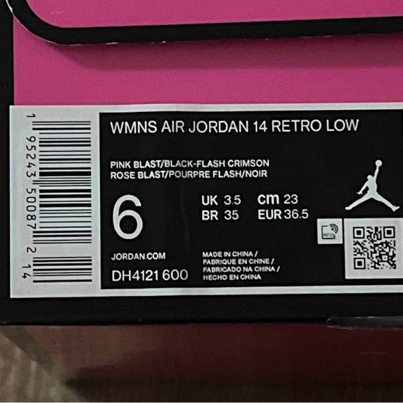 Jordan Air Jordan 14 Retro Low Pink and Black - Picture 1 of 3